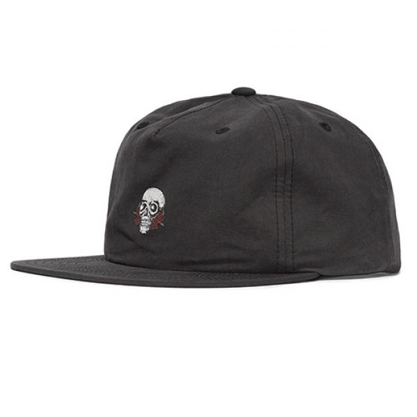 SKULL AND ROSES STRAPBACK CAP-BLK